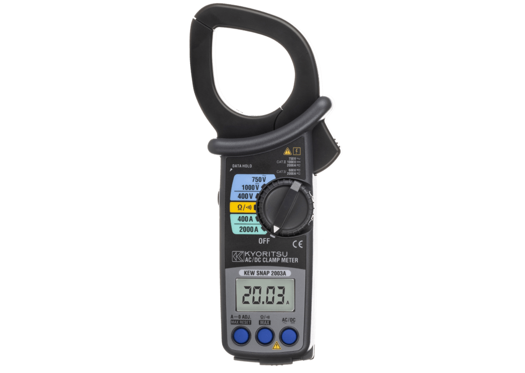 Kewtech KEW2003A Digital AC/DC 2000A Clamp Meter with Free Calibration Certificate : Calibration Options Available