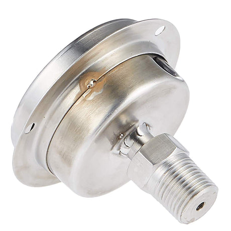 63mm Pressure Gauge  ¼ BSPP(M) 3 Hole Front Flange, Centre Back Entry All Stainless Steel