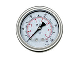 63mm Pressure Gauge ¼ BSPP(M) Direct Mounted, Centre Back Entry All Stainless Steel : Calibration Options Available