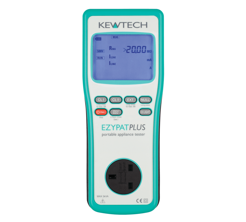 Kewtech EZYPAT-PLUS PAT Tester –Battery Operated : Calibration Options Available