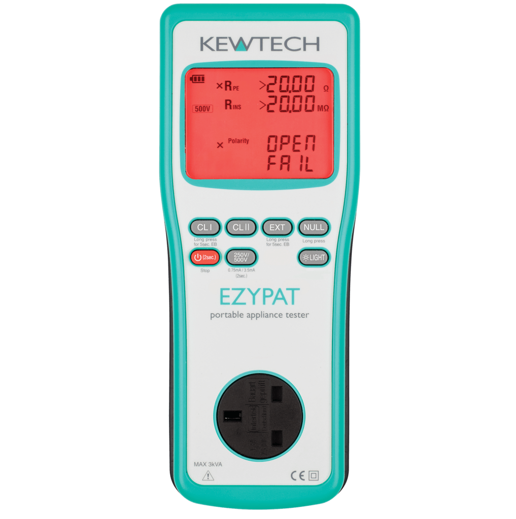 Kewtech EZYPAT PAT Tester – Battery Operated : Calibration Options Available