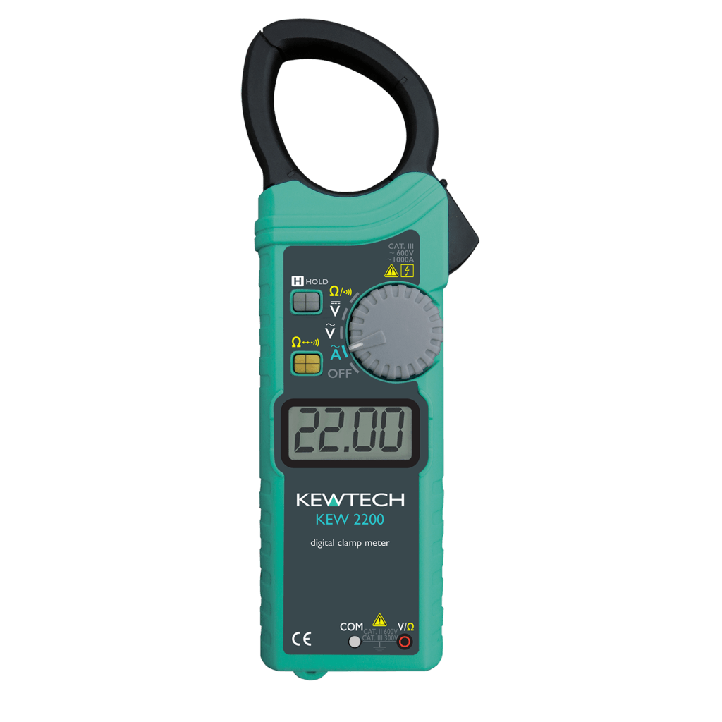 Kewtech KEW2200 Ultra-Slim Clamp Meter with Free Calibration Certificate : Calibration Options Available