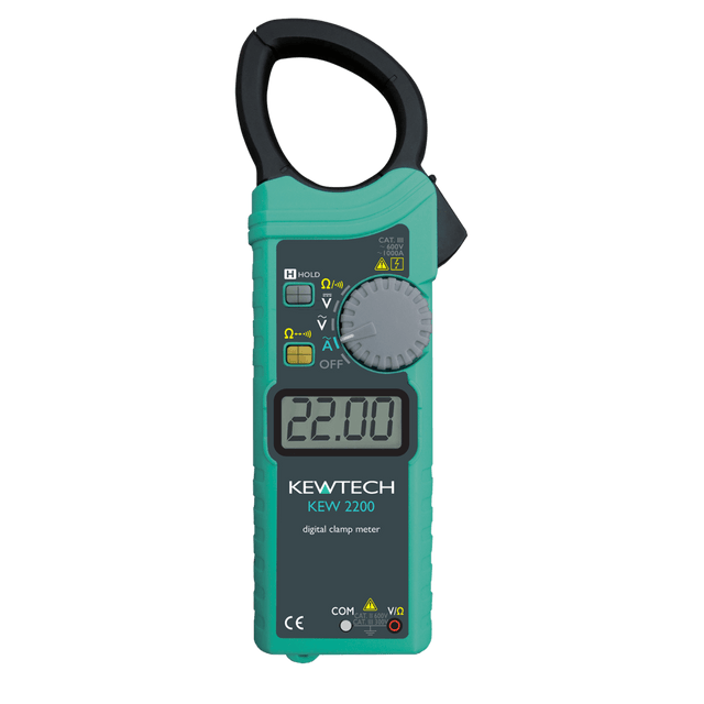 Kewtech KEW2200 Ultra-Slim Clamp Meter with Free Calibration Certificate : Calibration Options Available