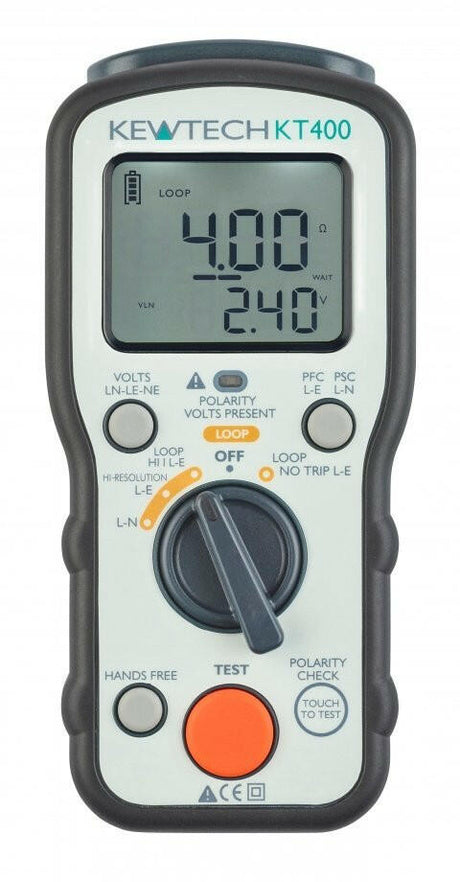 Kewtech KT400 Digital Loop Impedance & PSC/ PFC Tester : Calibration Options Available