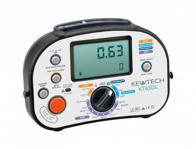 Kewtech KT63 Plus 6 in 1 Multifunction Tester with Free Calibration Certificate : Calibration Options Available