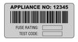 Martindale BAR1 Barcoded PAT Test Appliance Labels : Calibration Options Available