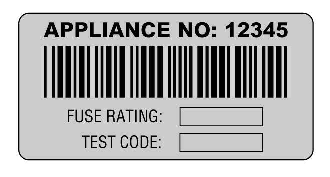 Martindale BAR1 Barcoded PAT Test Appliance Labels : Calibration Options Available