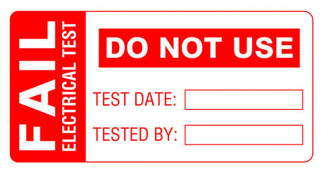 Martindale FAIL1 PAT Testing FAIL Labels : Calibration Options Available