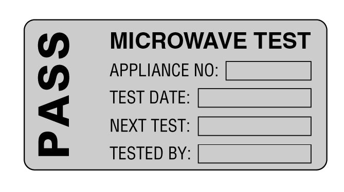 Martindale MICRO Microwave Test PASS PAT Test Label : Calibration Options Available