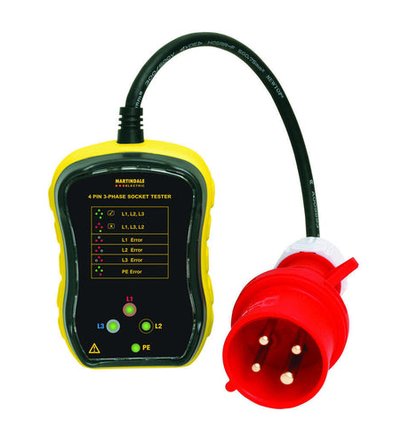 Martindale PC104 3 Phase Industrial Socket Tester 16A : Calibration Options Available